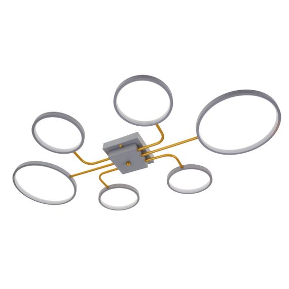 Люстра потолочная в зал LED 40W WW+NW+CW GY (BR-01 640C/6)