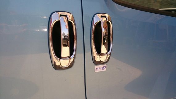 Накладки на ручки і обведення (8 шт., нерж.) Carmos - Турецька сталь для Fiat Doblo III 2010-2022 рр | Зображення 2