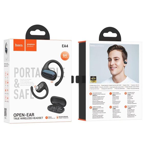 Беспроводные наушники HOCO EA4 Cloud open true wireless sleep BT headset Black | Зображення 1