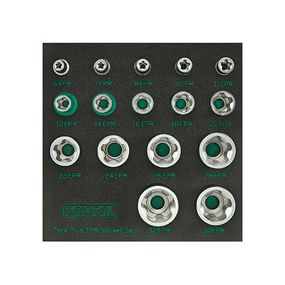 Набір головок Torx Plus EPR 1/4", 3/8", 1/2" 6EPR-32EPR 16 од. у ложементі TOPTUL GABF1601