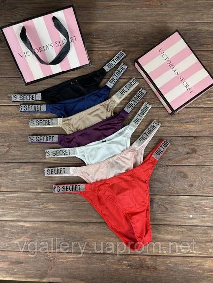 Женские трусики Виктория Сикрет со стразами, трусики бразилиана Victoria’s Secret, модные трусики танга Коричневый, XL | Зображення 1