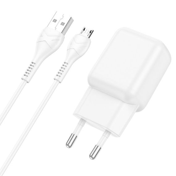 МЗП Hoco C96A 2.1A (1USB-A) + кабель USB to MicroUSB White