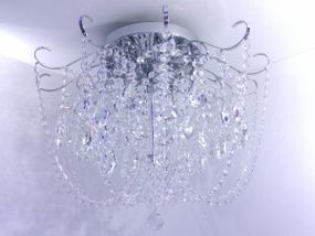 Люстра стельова кришталева з пультом 25487 Хром 49х63х63 см.