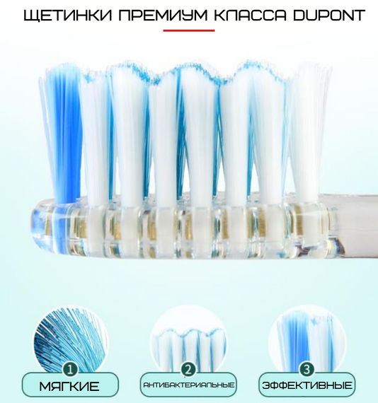 Электрическая Детская Звуковая Зубная Щетка с LED Подсветкой 4 Насадки Seago SG977 Sonic Мятная | Зображення 1