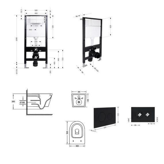 Готовое решение Qtap для ванной комнаты: подвесной унитаз Jay Ultra Quiet 520x360x320 + комплект установки Standard (круглая | Зображення 1