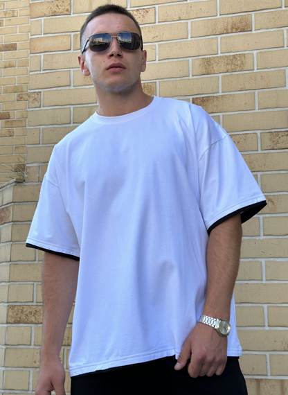 Мужская летняя футболка в стиле оверсайз DE9578 цвет белый, размер XL | Зображення 1