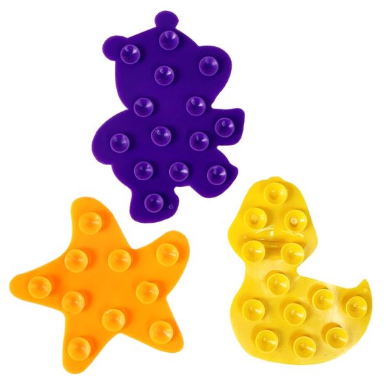 Набір килимків для купання "Каченя, зірка, бегемот" MGZ-0902-1 на присосках | Зображення 1