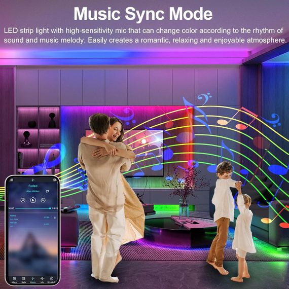 Стрічка світлодіодна 30 м, із синхронізацією під музику зміна кольору, наддовга | Зображення 2
