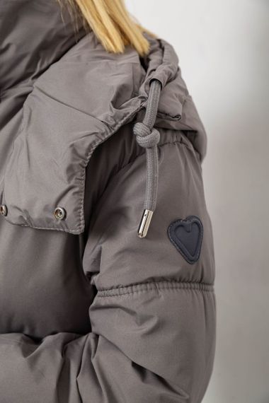 Куртка женская зимняя короткая, цвет серый, 244R983 | Зображення 4