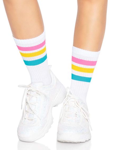 Шкарпетки жіночі в смужку Leg Avenue Pride crew socks Pansexual, 37–43 розмір sexstyle | Зображення 2