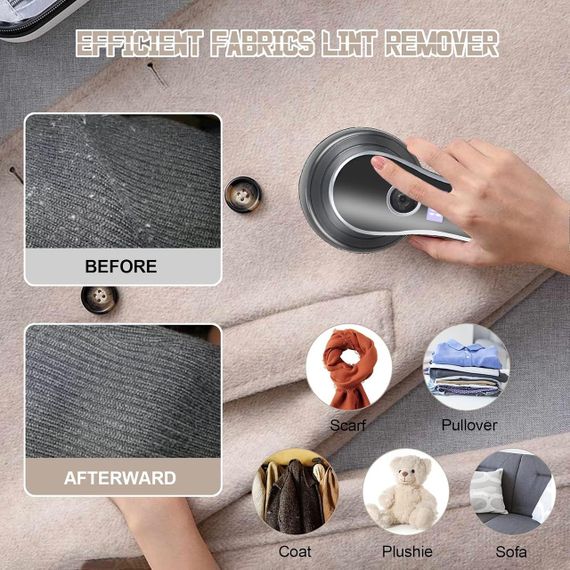 Электрический ремувер катышков GUBOOM, перезаряжаемый триммер для ткани с LED-дисплеем, для одежды и мебели | Зображення 6