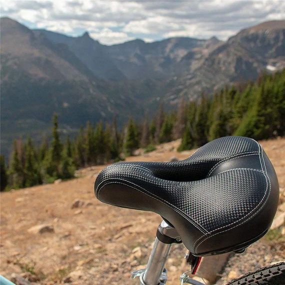 Сідло для велосипеда (25х19,5 см), з вентиляційним отвором / Велосипедне сідло з амортизацією | Зображення 4