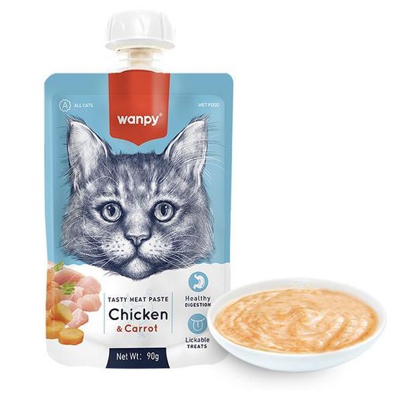 Wanpy Chicken & Carrot ванпи крем-суп курка з морквою рідкий корм для котів 90 г