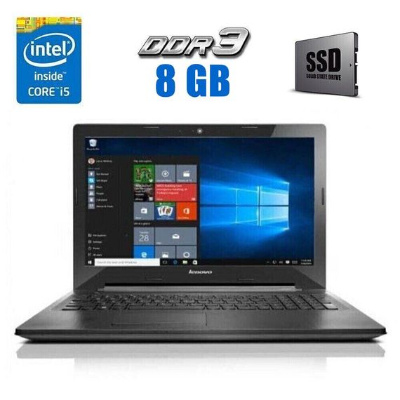 Ноутбук Б-класс Lenovo G50-80 / 15.6" (1366x768) TN / Intel Core i5-5200U (2 (4) ядра по 2.2 - 2.7 GHz) / 8 GB DDR3 / 120 GB SSD / Intel HD Graphics 5500 / WebCam  б/у