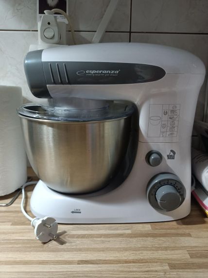 Планетарный миксер тестомес Esperanza EKM024 Cooking Assistant с чашей 4 л, кухонный миксер для теста 800 Вт | Зображення 3