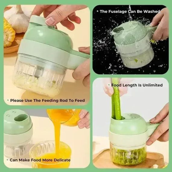 ОЧЕНКА! Ручний електричний подрібнювач для овочів 4 в 1 Food Chopper Catling (пошкоджений контейнер 3103) | Зображення 4