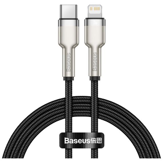 Дата кабель USB-C to Lightning 1.0m Cafule Metal PD 20W black Baseus (CATLJK-A01)