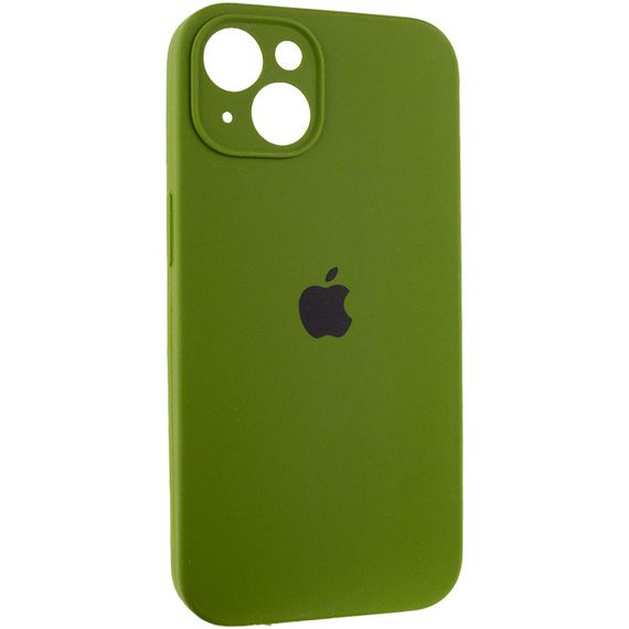 Чехол Silicone Case Full Camera Protective (AA) для Apple iPhone 15 (6.1") Зеленый / Dark Olive | Зображення 1