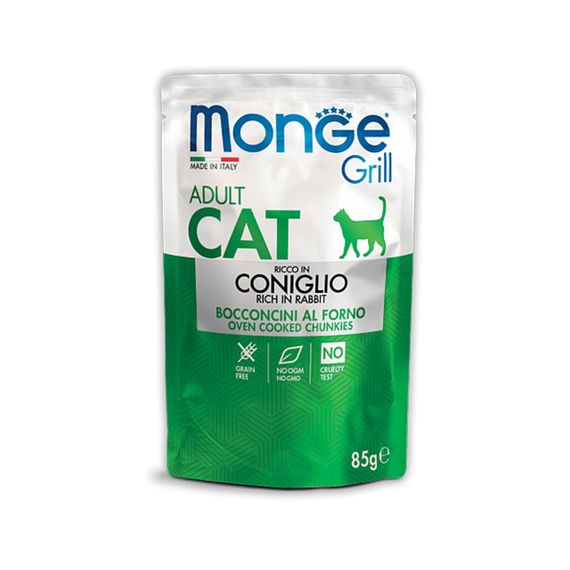 Корм Monge Cat Grill Wet Cognilio вологий із кроликом для дорослих котів 85 гр
