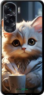 Чохол на Huawei Honor 90 Lite Білий кіт "5646b-3131-2448"