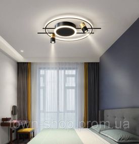 Люстра потолочная LED с пультом G936/2-led-k Черный 9х52х65 см.