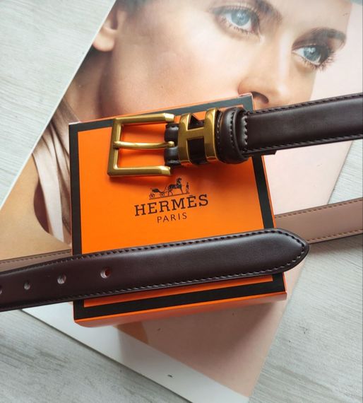 Жіночий шкіряний ремінь Hermes brown | Зображення 1