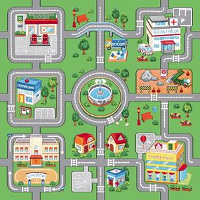 Детский ковер с дорогой Городок Small City