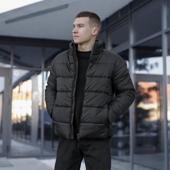 Зимова куртка утеплювач синтепух 300 г/м² від -5°C до -20°C чорна | Зображення 1