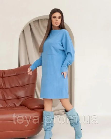 Платье для женщин цвет голубой размеры S, L, XL FI_009694 | Зображення 1