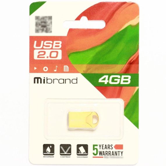 Flash Mibrand USB 2.0 Hawk 4Gb Gold | Зображення 1