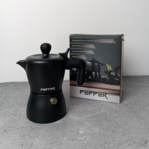 Гейзерна кавоварка PR-2241 Чорна Перлина 50мл. PEPPER | Зображення 2