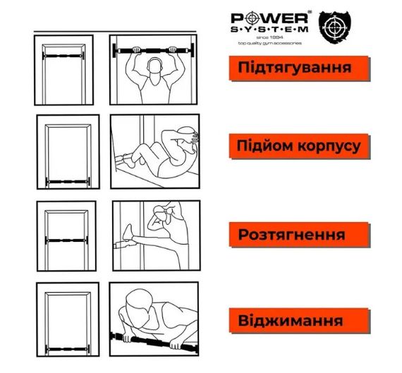 Турнік розсувний Power System PS-4076 Door Gym Bar (PS_4076) | Зображення 6