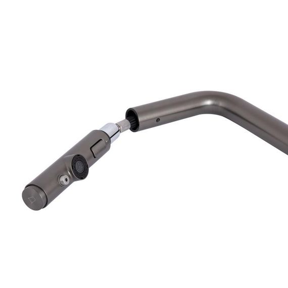 Смеситель для кухни Qtap Rozcesti с выдвижным изливом с подключением для питьевой воды QTROZ367GMB45942 Gunmetal Black PVD | Зображення 5