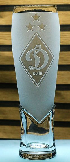 Пивний келих крафтовий 440мл ФК Динамо Київ з гравіюванням подарунок для фаната футбольна кружка