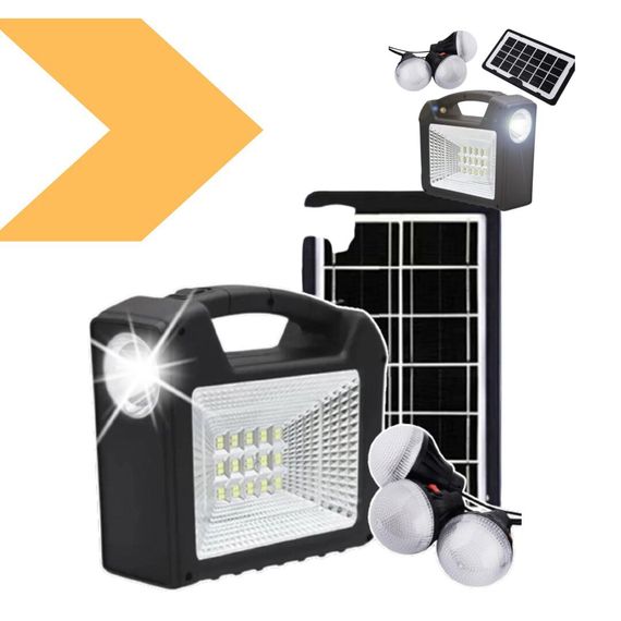 Портативна станція для зарядки GD 103 з 3 лампами та сонячною панеллю XPRO (43249-GD 103_586)