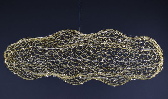 Люстра світлодіодна підвісна LED світильник для квартири на стелю лед 27652 Золото 25-180х40х60 см. | Зображення 5