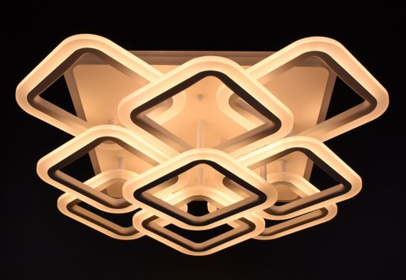 Люстра світлодіодна стельова LED світильник для квартири на стелю лед з пультом 25942 Білий 13х49х49 см. | Зображення 2