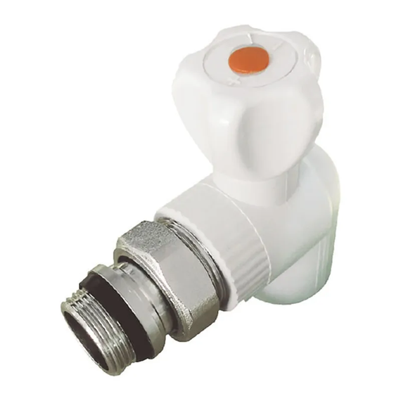 Кран радиаторный 25x3/4 угловой с прокладкой "антипротечка" PPR Koer K0162.PRO (KP0208)