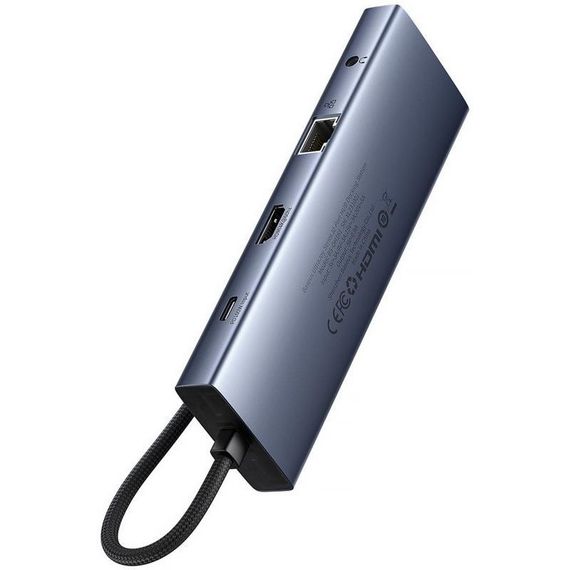 Переходник HUB Baseus UltraJoy 10-Port (Type-C to HDMI+VGA+USB3.0*3+PD+RJ45+SD/TF3+3.5mm) (80C8) Slate Grey | Зображення 1