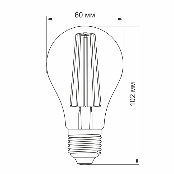 Лампа A60 7W E27 4100К 220V Filament LED Videx | Зображення 1