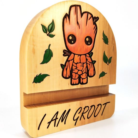 Підставка тримач для мобільного телефону, смартфона, планшета I AM GROOT Майстерня містера Томаса 12х10см