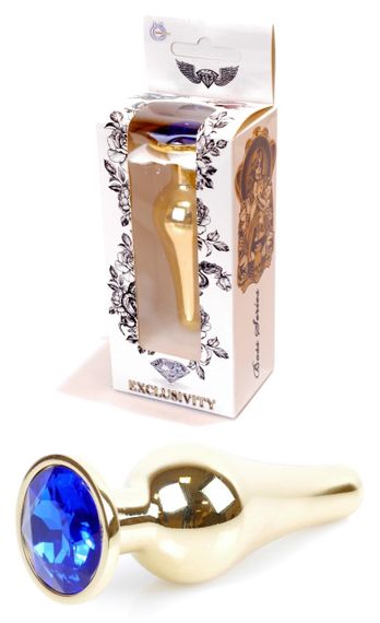 Анальний затор Boss Series - Jewellery Gold BUTT PLUG Dark Blue, BS6400068 sexstyle