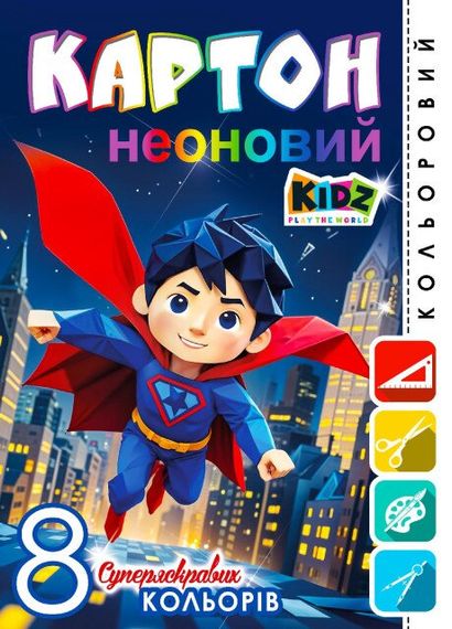 Набір кольорового картону Неоновий 25144-25145 8 арк. Різнокольоровий shop (4823089235639) | Зображення 1