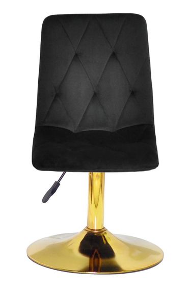 Стілець Melvin (Fred) GD-Base, на золотій круглій нозі-опорі, з регулюванням висоти, м'яке сидіння велюр чорний OR-854 | Зображення 1