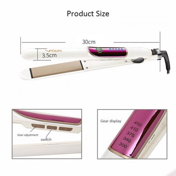 Утюжок для волос с регулятором температуры и керамическим покрытием V-509 | Зображення 3