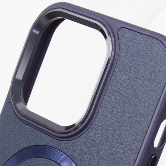 Кожаный чехол SnapCase with MagSafe для Apple iPhone 14 Pro (6.1") Dark Blue | Зображення 5