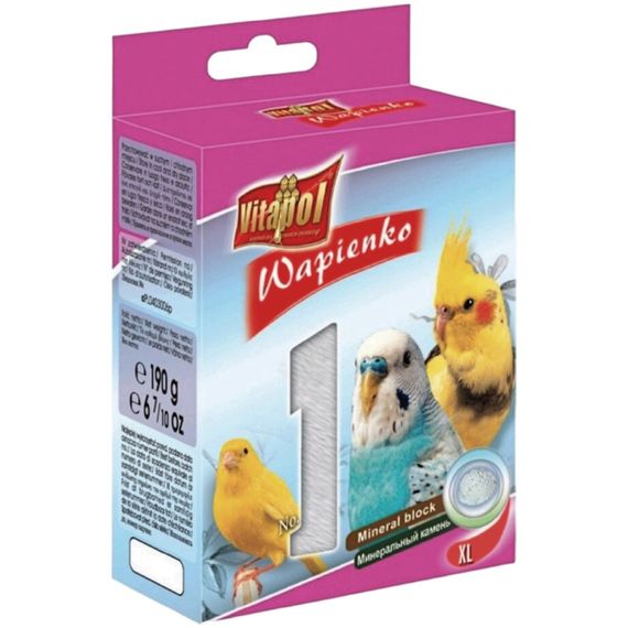 Мінеральний камінь Vitapol Wapienko Mineral Block XL для птахів 190 г (5904479027535)