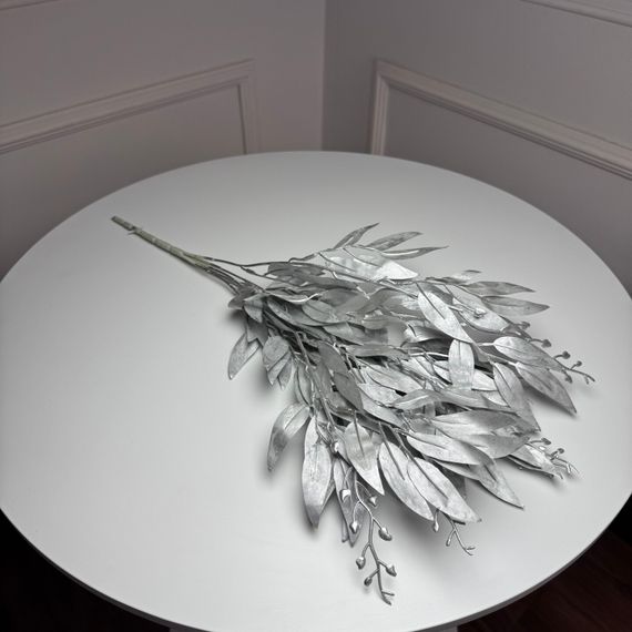 Рускус букет штучний, В-55 см 5шт/уп. Колір: срібний