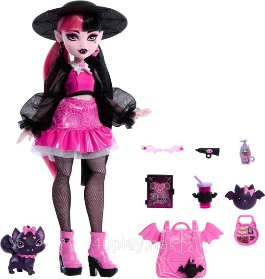 Лялька Монстр Хай Дракулаура з аксесуарами та котом кажаном Оригінал Mattel Monster High Draculaura | Зображення 1