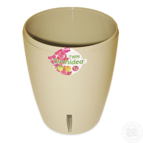 Вазон з автопополивом Орхідея Твін 2 л пісочний